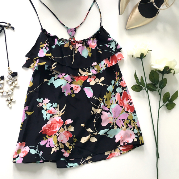 Yumi Kim Tops - Yumi Kim Silk Ruffle Floral Cami